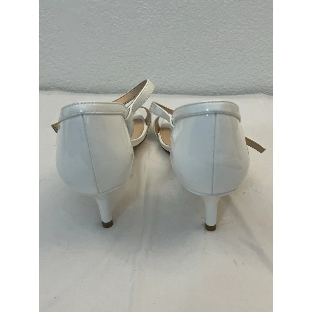 Lauren‎ Blackwell Wedding Formal 10M Open Toe Patricia 2.75 Kitten Heel White